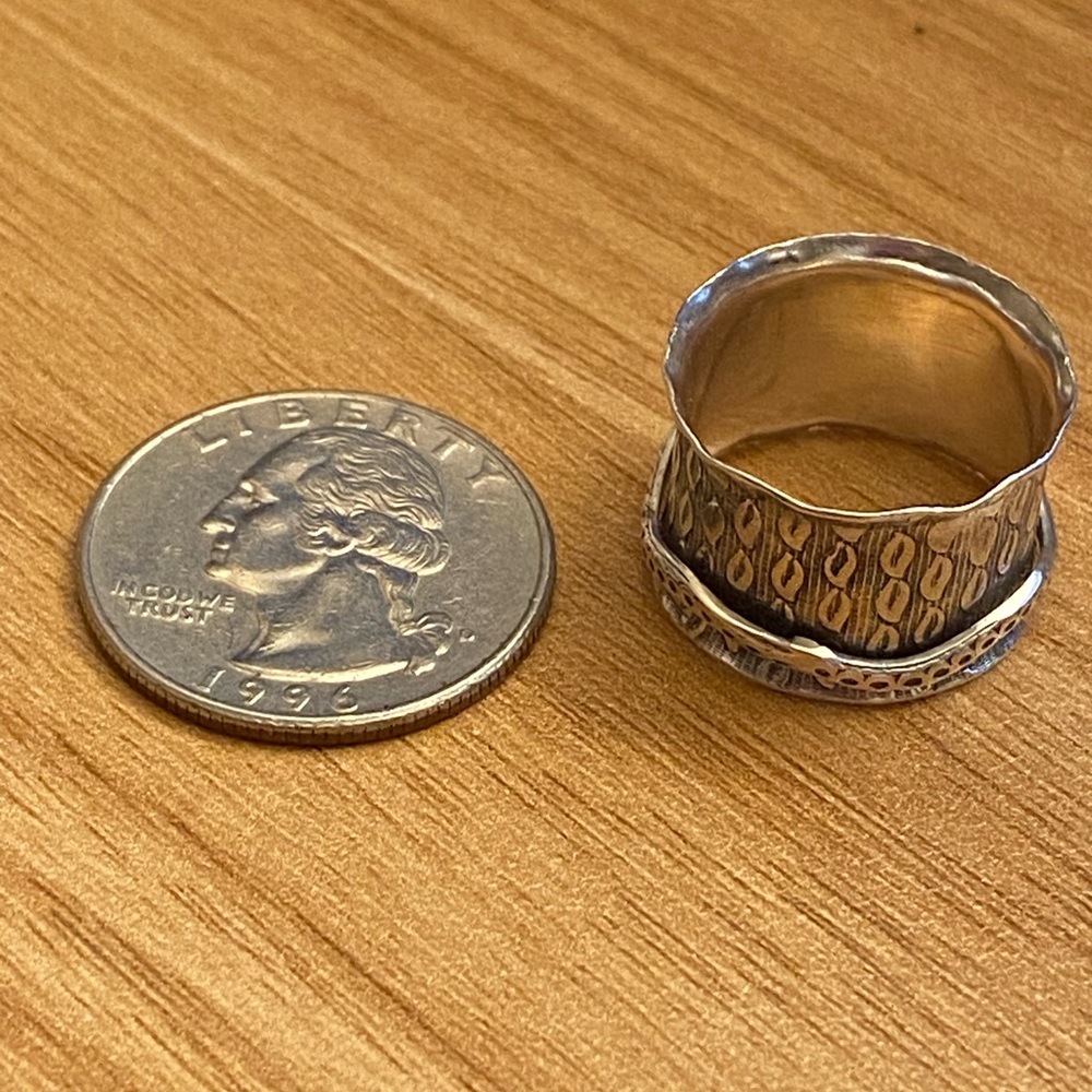 Vintage, 925 sterling silver spinner band ring - Picture 5 of 6